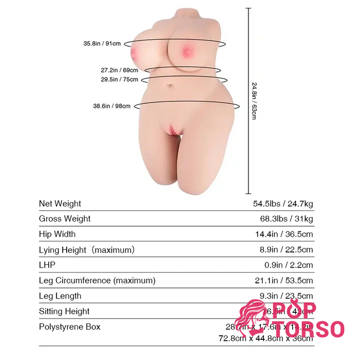 female torso sex doll size