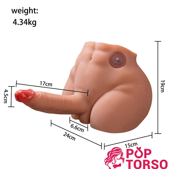 Yeloly Peel Vibrating Big Dildo Sex Doll Torso